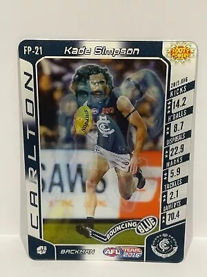 2016 Afl Teamcoach Trading Card Footy Powers 3-d Card Fp21 Kade Simpson-carlton • $2.95