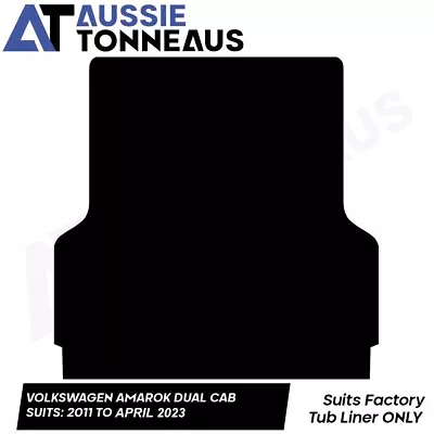 Rubber Ute Mat For VW Amarok Dual Cab (2011 To April 2023)-Suits Factory Liner • $124.99