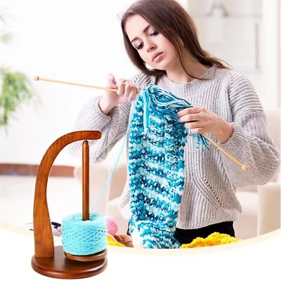 Crochet Yarn Holder Rotating Magnetic Wooden Space-Saving Yarn Holder Knitting • £12.99