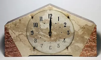 Antique Art Deco Marble Mantel Clock 1925-1930s • $45