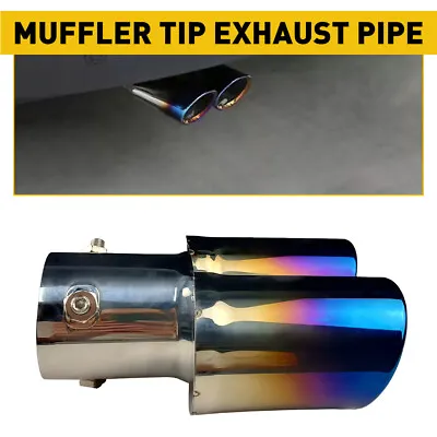 Car Rear Exhaust Pipe Tail Muffler Tip Burnt Blue Stainless Steel Accessories US • $18.99