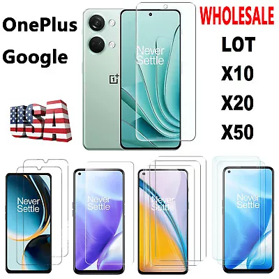 Wholesale Bulk Lot 50X Clear Tempered Glass Screen Protector For OnePlus/Google • $16.99