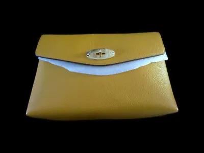 Authentic Mulberry Large Darley Leather Cosmetic Purse Clutch Bag Deep Amber • £392.90