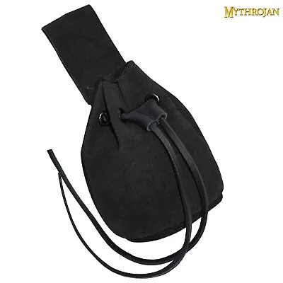 Medieval Drawstring Belt Pouch Accessory Jewelry Cosplay Costume Bag Black • $19.99