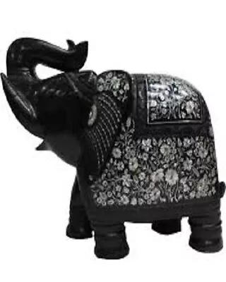 Marble Stone Carved Elephant Figurine Trunk Up Home Decor Indian Design 4 Inch • $25.51