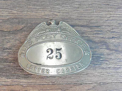 Vintage USPS US Post Office Mail Letter Carrier Metal Cap Badge #25 Hat • $1.99