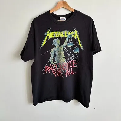 Vintage Metallica Justice For All Rock Band Tee Rare T Shirt Size Large 2007 • $45