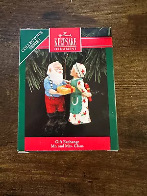 Hallmark  Gift Exchange Mr. And Mrs. Claus  Ornament (1992) • $6.99