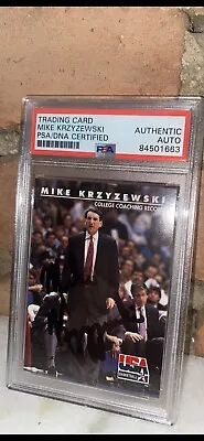 1992 Skybox USA Basketball Mike Krzyzewski Auto PSA/DNA Autograph • $224.99