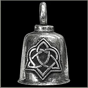 Pewter Motorcycle Gremlin Bell Celtic Eternal Heart Symbol Made In The USA • $10.80