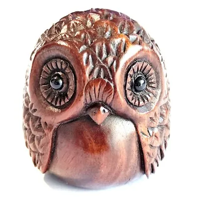 £35.99 • Buy F047 - 30 Years Old 1.2  Hand Carved Ebony Ironwood Netsuke - Beautiful Owl