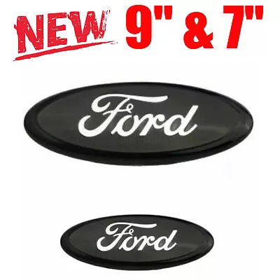 9  & 7  Compatible Ford Oval Badge BlackChro TRANSIT MK6 MK7 RANGER Front & Rear • $33.11