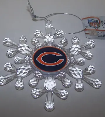 Chicago Bears Christmas Tree Ornament Decoration Crystal Snowflake • $6.88