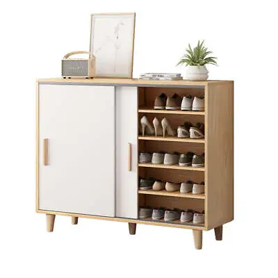 $142.99 • Buy Foret Shoe Cabinet Rack Organiser Sideboard Hallway Storage 10 Shelf 80cm White