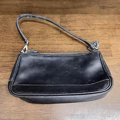 Vintage Coach Hampton Black Leather Demi Baguette Handbag Purse See Note • $29.99