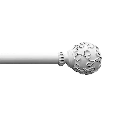  3/4  Filigree Ball Single Curtain Rod White 30-84  • $16.79