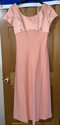 Jim Hjelm Vintage 1990's 90's Peach Crepe Formal Prom Bridesmaid Dress Bust 40C • $35