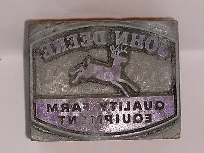 John Deere Quality Farm Equipment Vintage Letterpress Printers Block • $33