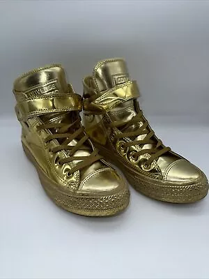 Converse Chuck Taylor All Star Metallic High Top Gold Women's Size 5 • $24.99