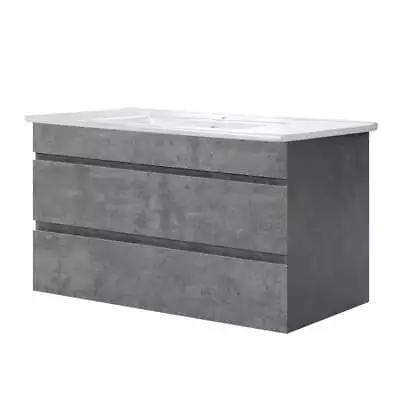 Cefito 900mm Bathroom Vanity Cabinet Basin Unit Sink Storage Wall Mounted Cement • $403