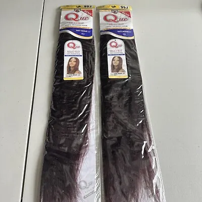 MILKYWAY 100% HUMAN HAIR QUE_YAKY WEAVE REMY_18” #99J (Pack Of 2 Deal) • $52