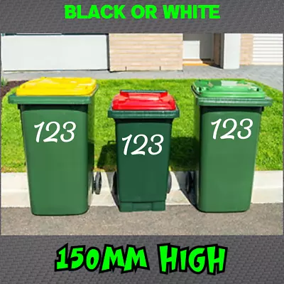 Custom Wheelie Bin House Number Sticker Decal Rubbish Garbage Sign Unit Vinyl • $5.50