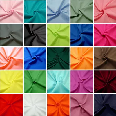 £1.95 • Buy Plain Coloured Polycotton Fabric Solid Dress Craft Poly Cotton Costume Cosplay