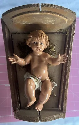 VTG 2003 Fontanini 27  Scale 8  Infant Jesus W Solid Wood Manger • $275.10