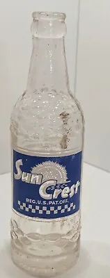 Vintage Sun Crest ACL Soda Pop 10 Oz Bottle Nu Grape Front Royal Va • $8.99