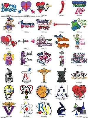 169 Medical Collection Doctor Nurse Machine Embroidery Designs Pes Usb Drive • $10.95