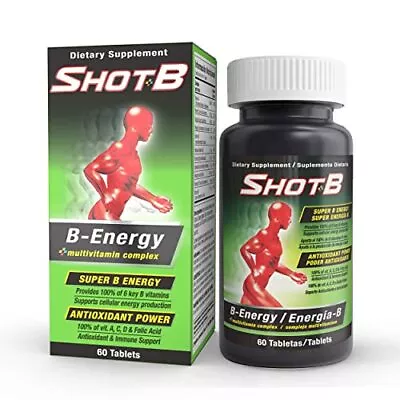 Shot B Energy Multivitamin Supplement 60 Count Green • $17.37