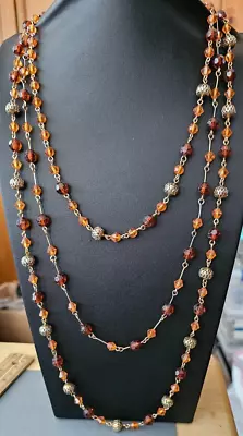 Vintage Multi Strand Wire Beaded Necklace • $4.25