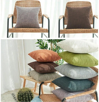 £3.99 • Buy Beautiful Linen Cushion Covers 13 Colours Scatter Sofa Pillow Cotton 18  X 18 