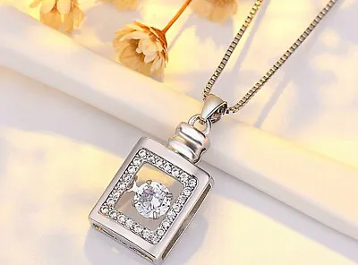  Perfume Bottle Pendant 925 Sterling Silver Chain Necklace Womens Jewellery Gift • £3.49