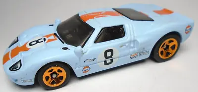 2019 Hot Wheels Ford Gt-40 Blue 1:64 Diecast 2 7/8  Race Car W/ Orange Stripes • $10.99