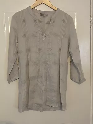 Amaryllis Grey Linen Tunic Size Small • £3.99