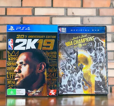 NBA 2K19 20th Anniversary Edition PS4 Sony Blu-ray Disc+New GSW 2017-18 NBA DVD • $19.95