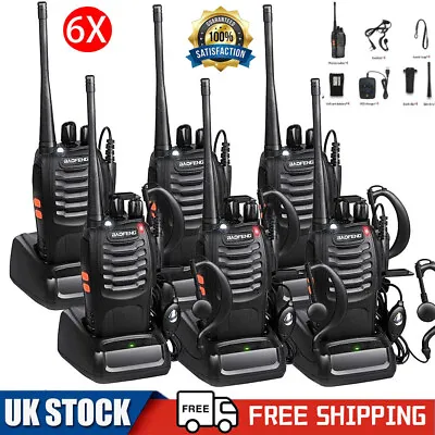 6X BaoFeng BF-888S Walkie Talkies 2 Way Radio UHF 400-470MHZ 16CH Long Range Set • £74.99