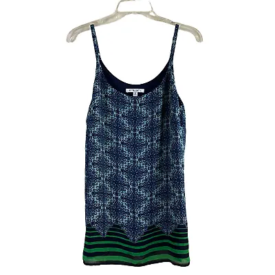 CAbi #107 Border Stripe Cami Tank Top Sleeveless Lined Green Blue Size Small • $9.74