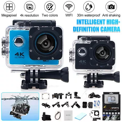 4K 2'' Ultra HD 1080P Sport WiFi 16MP Action Camera DV Video Go Car Cam Pro UK • £16.99