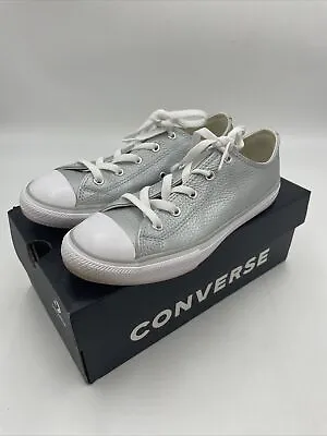 Womens Silver Metallic Low Top Converse All Stars Boxed  Size UK 3 B14 • £15
