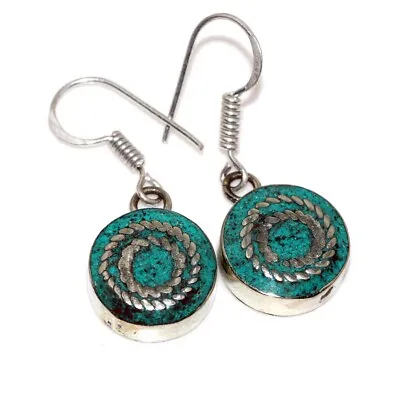 12gms Chunky Tibetan Turquoise Ethnic Nepali Tribal Earrings Jewelry 1.3  GW • $3.99