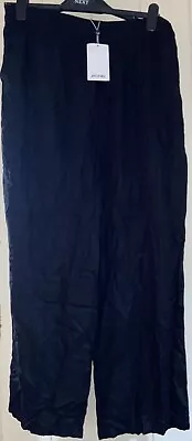 Size Xl Black Wide Leg Trousers From Monki (rosie Trouse)100% Viscose • $11.37