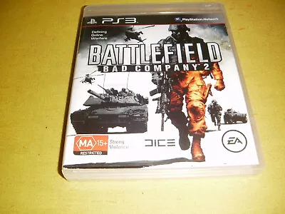 BATTLEFIELD BAD COMPANY 2 Playstation 3 2010 PS3 Game DISC As NEW +CASE + MANUAL • $6.95