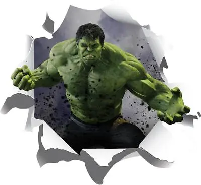 Ripped Paper Hulk Decal WALL STICKER Decor Kids Super Hero Marvel Movie FS • £20.41