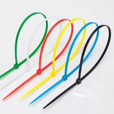 Coloured Cable Ties Zip Ties 3mm X 250mm  500/1000pc Bulk -15 COLOURS - AU STOCK • $15