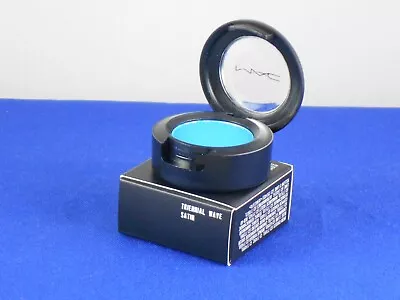 MAC COSMETICS Pressed Eye Shadow TRIENNIAL WAVE SATIN Bright Medium Blue • $16.99