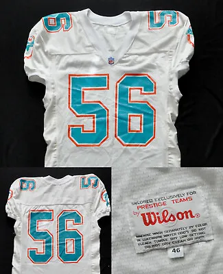 #56 Miami Dolphins Wilson Jersey Sample Team/Game Issue Pro Cut White Sz 46 • $299.99