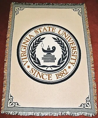 VIRGINIA STATE UNIVERSITY Tapestry - Throw - Blanket - Trojans HBCU  54  X 72  • $64.95