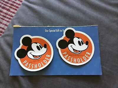 Walt Disney World Annual Passholder Mickey Mouse Magnet Orange New Set Of 2 • $4